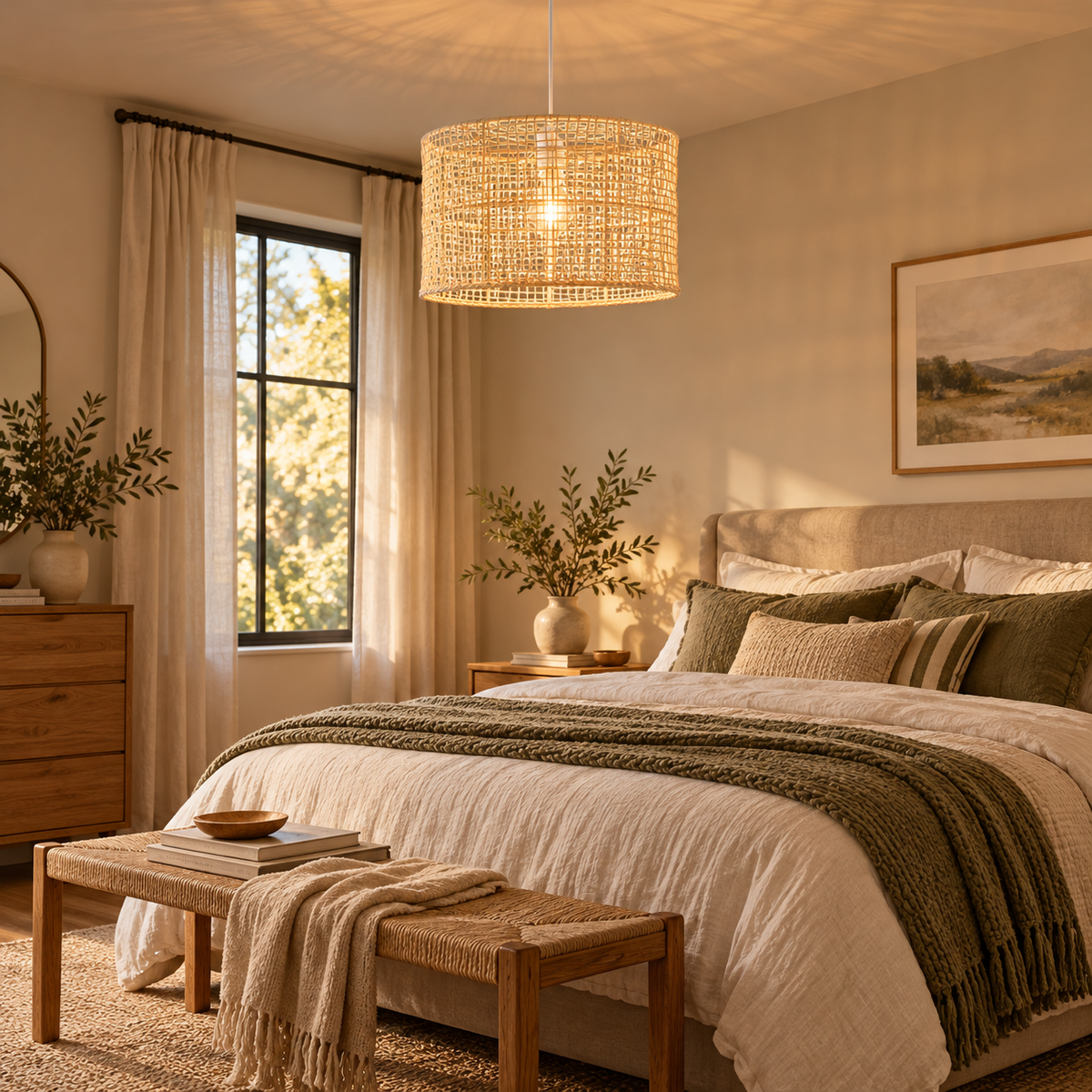 Nest Rattan Pendel Ø40