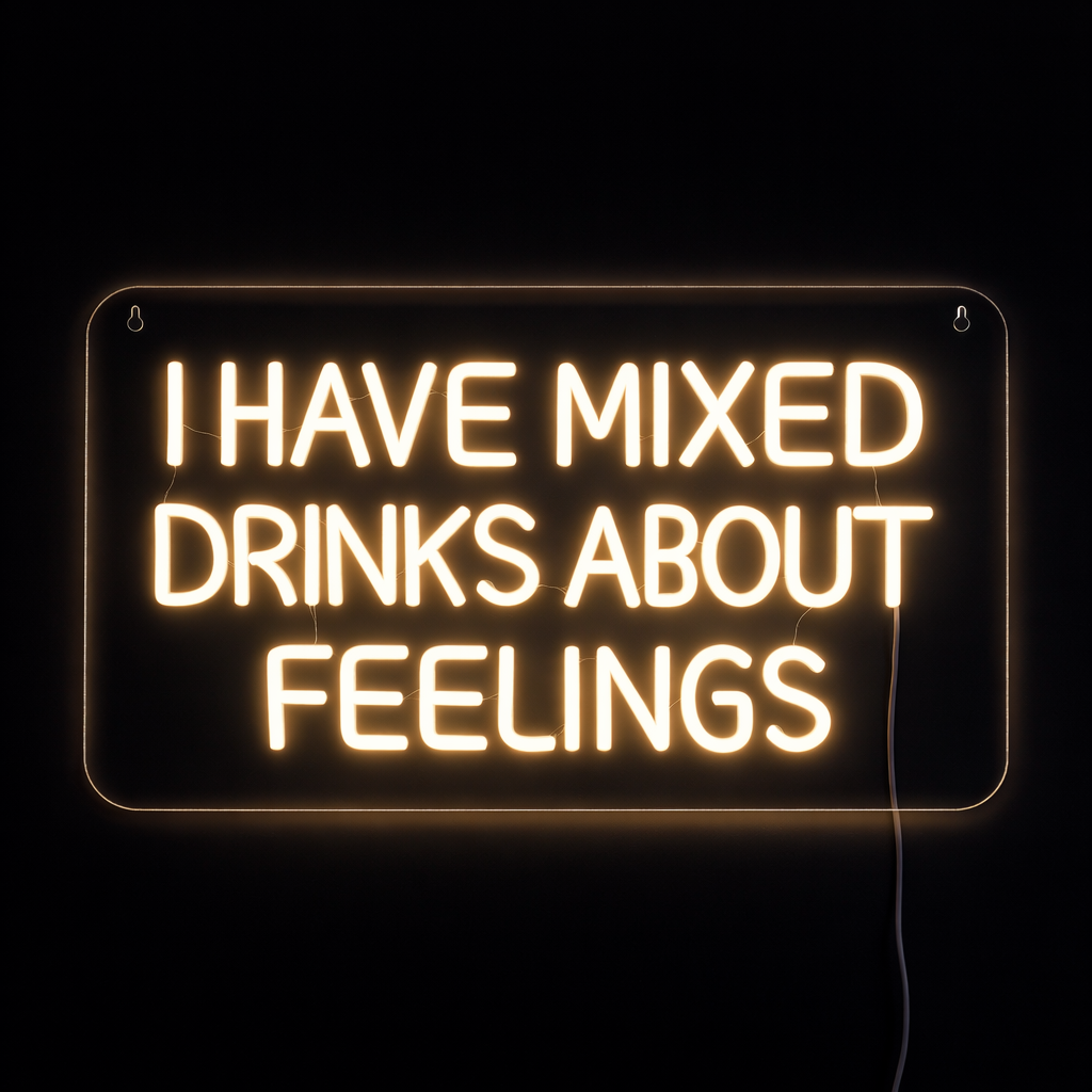 I Have Mixed Drinks About Feelings Neon Væglampe