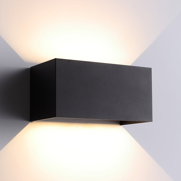 Cube Wide IP65 12W Udendørs Væglampe Sort