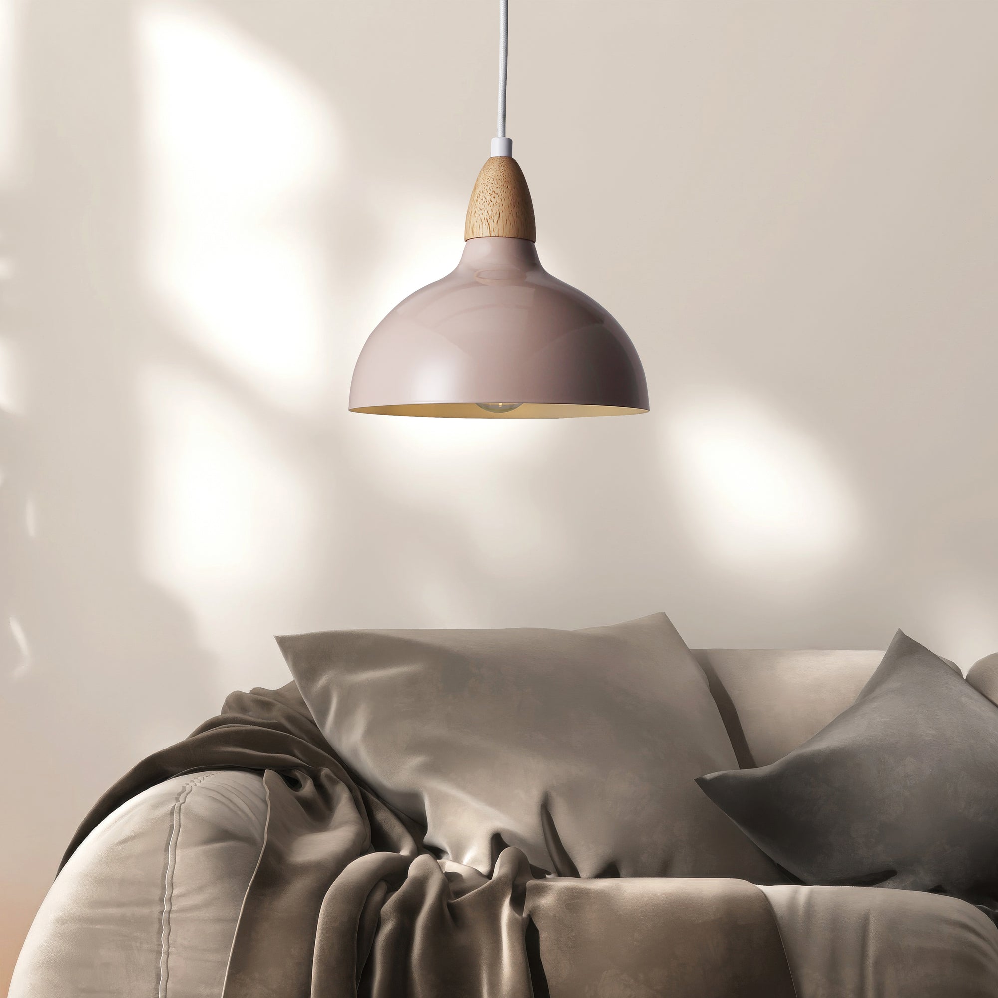 Oak Pendel Ø19 Glossy Beige Pink-Nordic Seasons-OutletLamper.dk