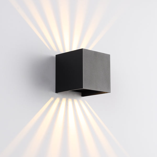 Cube Sunset IP65 6W Udendørs Væglampe Sort
