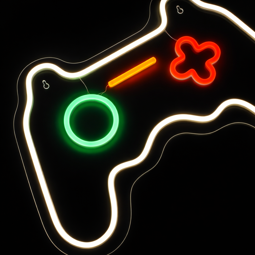 Joystick Neon Væglampe Hvid