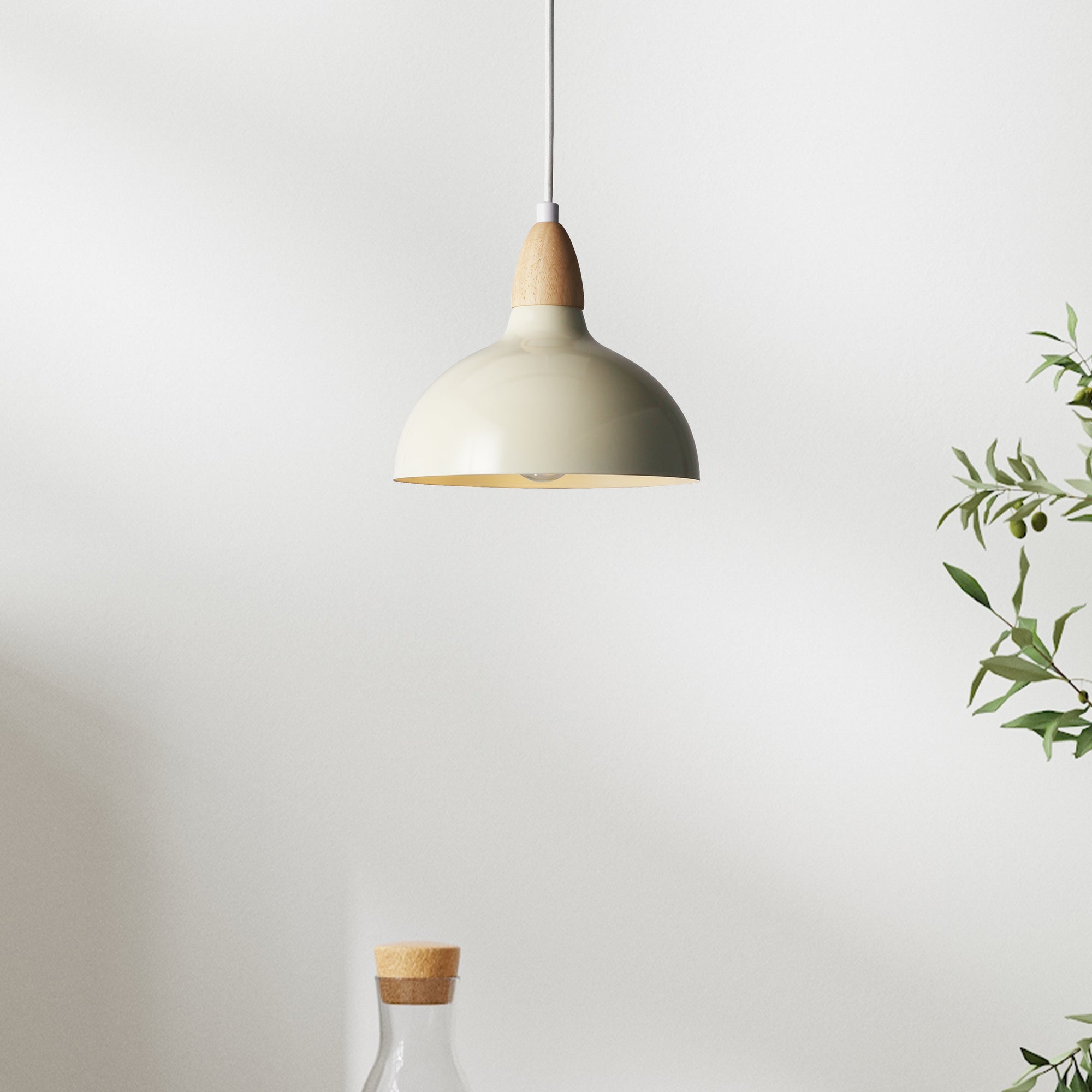 Oak Pendel Ø19 Lyst Træ - Glossy Vanilje