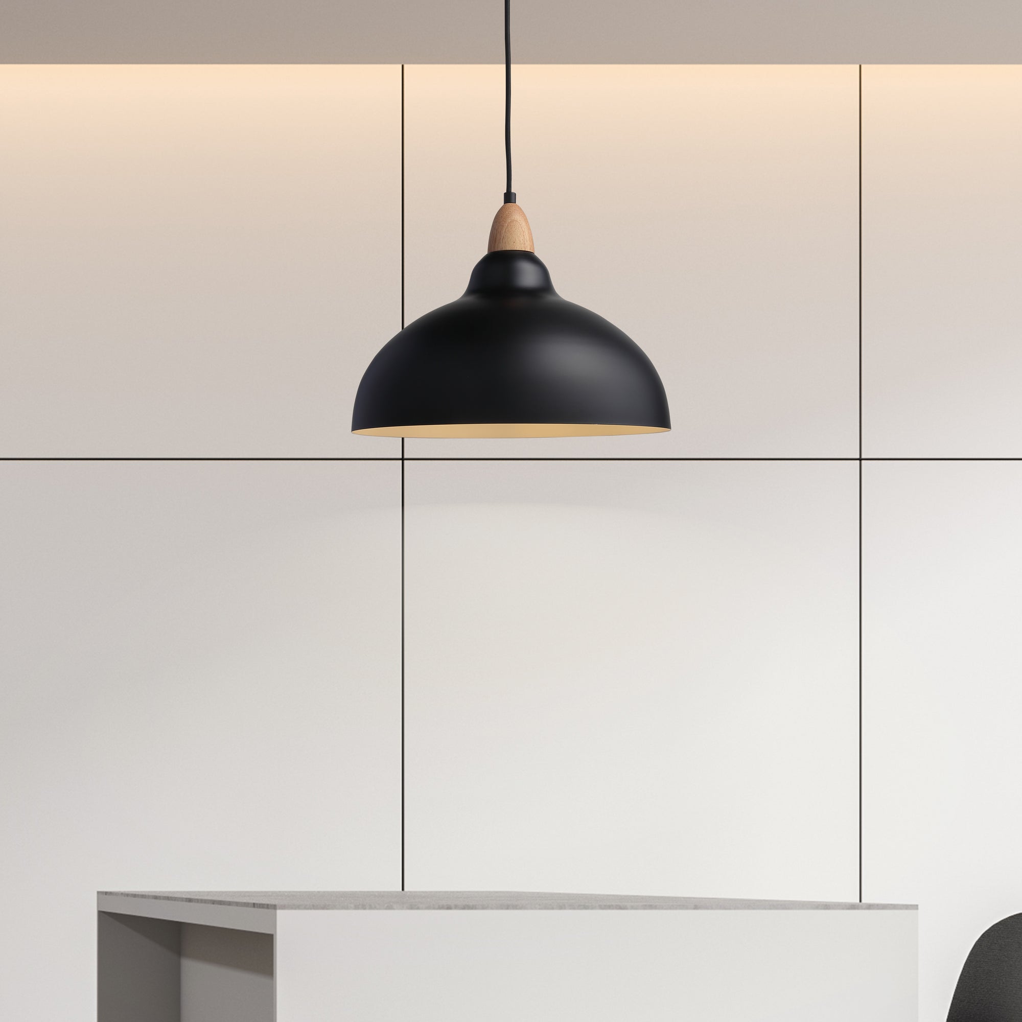 Oak Pendel Ø35 Lyst Træ/Sort-Nordic Seasons-OutletLamper.dk