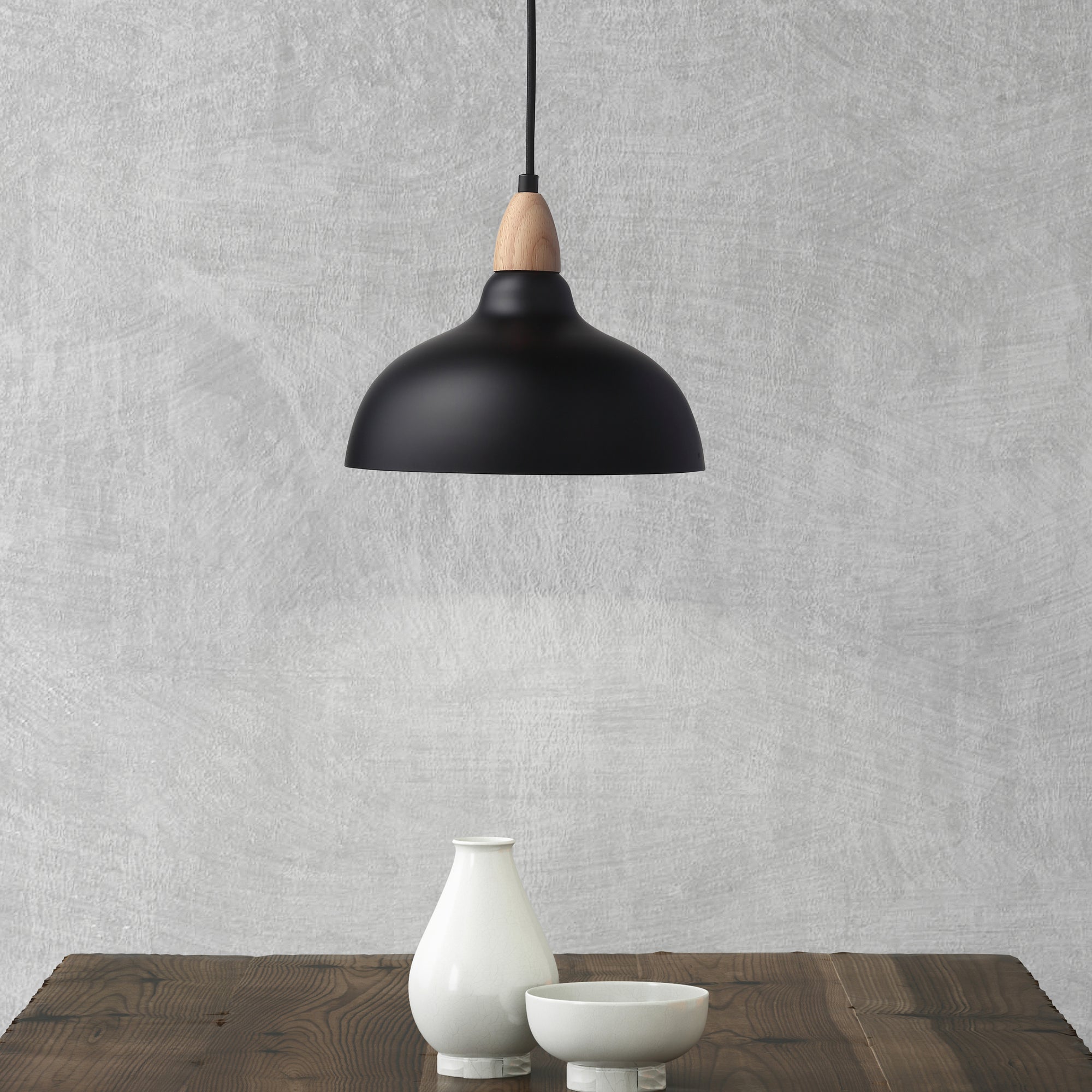 Oak Pendel Ø24 Lyst Træ/Sort-Nordic Seasons-OutletLamper.dk