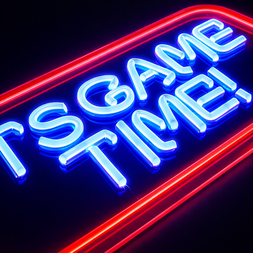 Its Game Time Neon Væglampe