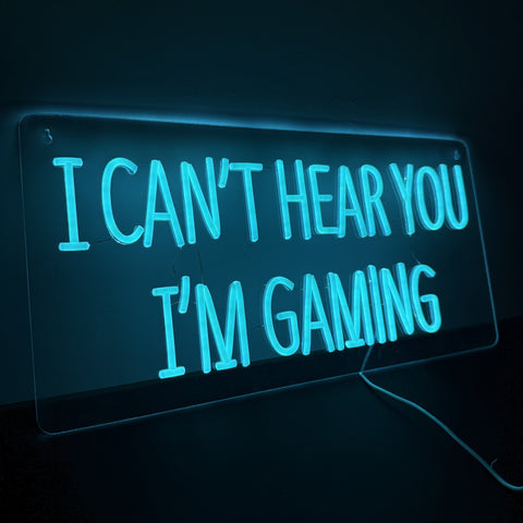 I Cant Hear You Im Gaming Neon Væglampe