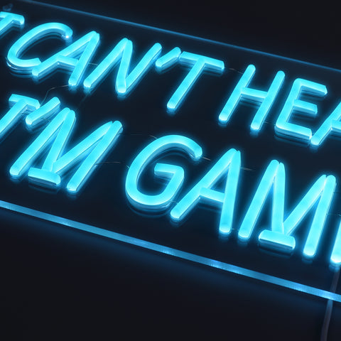 I Cant Hear You Im Gaming Neon Væglampe