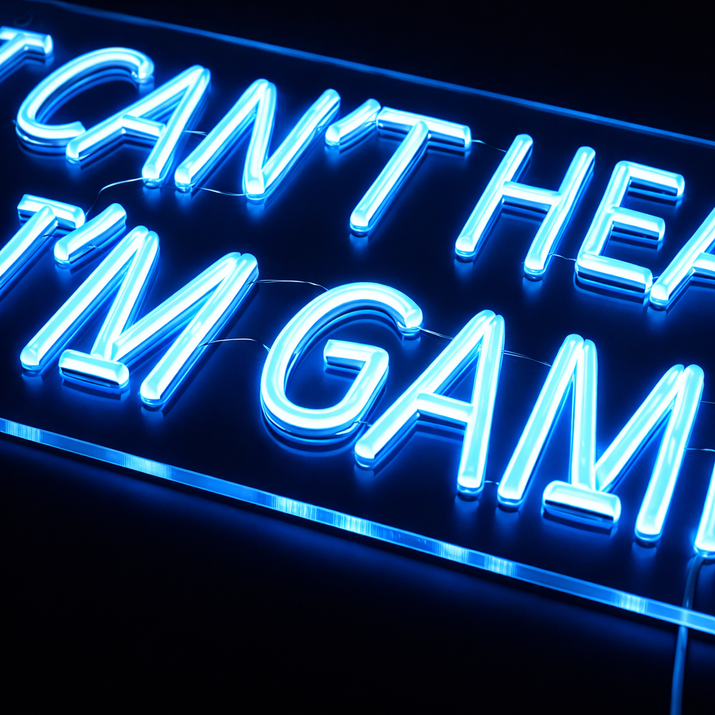I Cant Hear You Im Gaming Neon Væglampe
