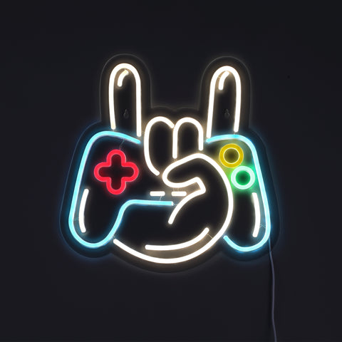 Joystick Hand Sign Neon Væglampe