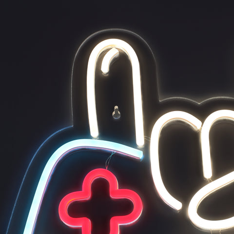 Joystick Hand Sign Neon Væglampe