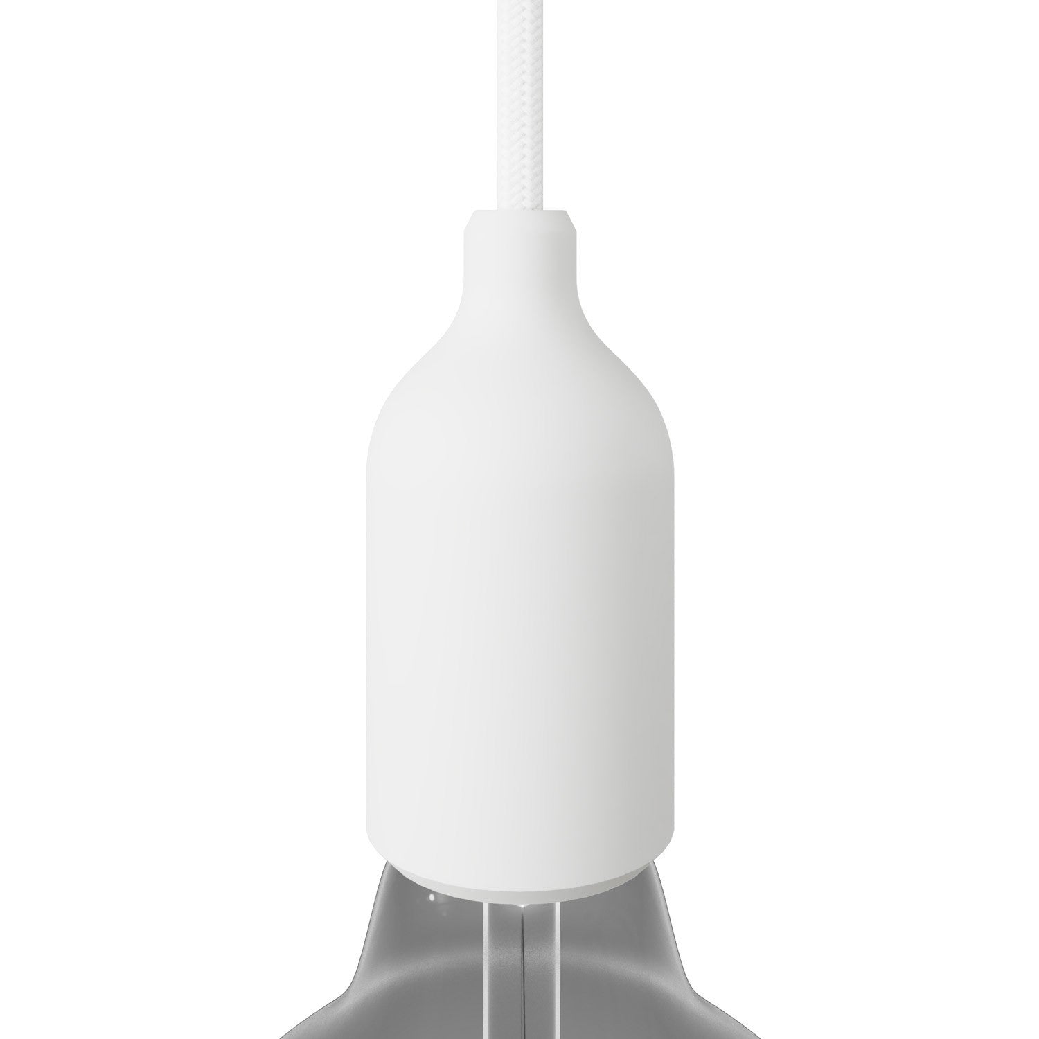 E27 Silikone Fatning Hvid