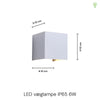 LED Væglampe 6W Udendørs Sort