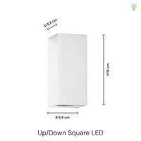 Up/Down Square Udendørs GU10 Væglampe Hvid