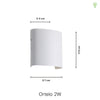 Ortelo 2W 7cm Væglampe Sort