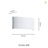 Ortelo 6W 17cm Væglampe Sort