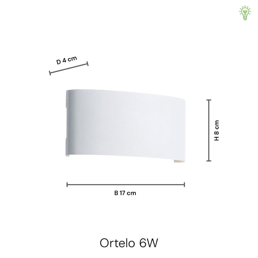 Ortelo 6W 17cm Væglampe Sort