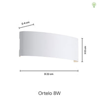 Ortelo 8W 22cm Væglampe Sort