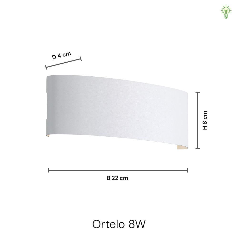 Ortelo 8W 22cm Væglampe Sort