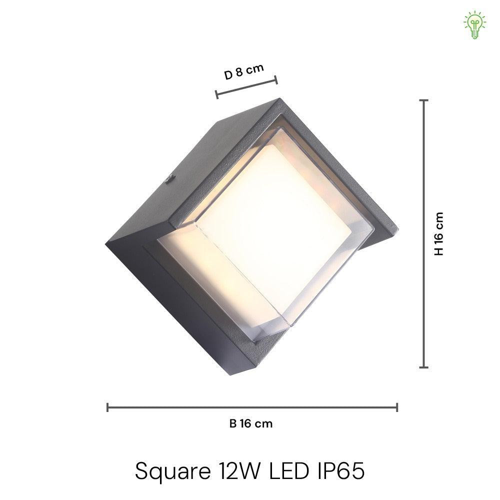 Square 12W LED Væglampe
