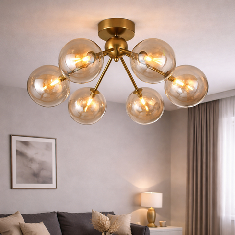 Lugano Loftlampe Ø64 Amber