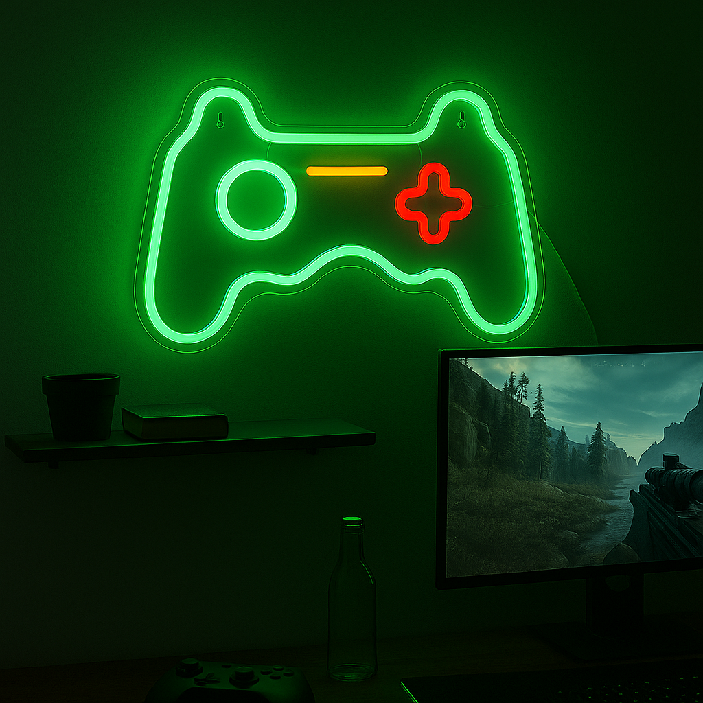 Joystick Neon Væglampe Grøn