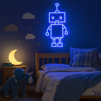 Robot Neonskilt Blå