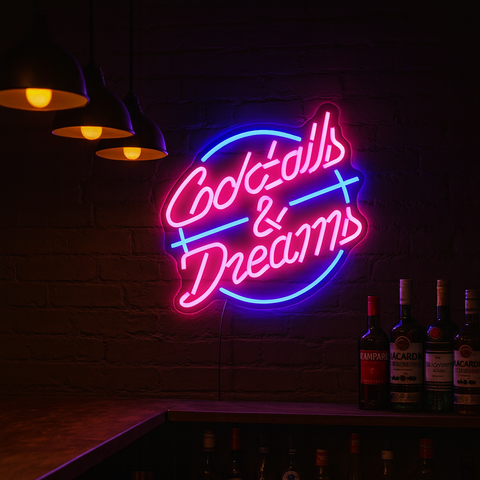 Cocktails and Dreams Neon Væglampe