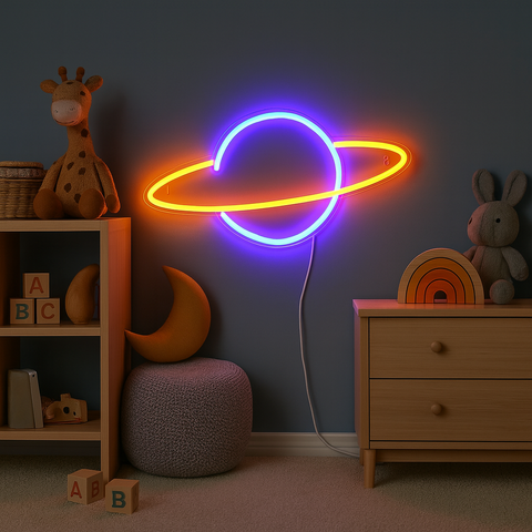 Saturn Neon Væglampe