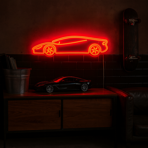Sports Car Neon Væglampe