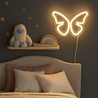Butterfly Neon Væglampe Varm Hvid
