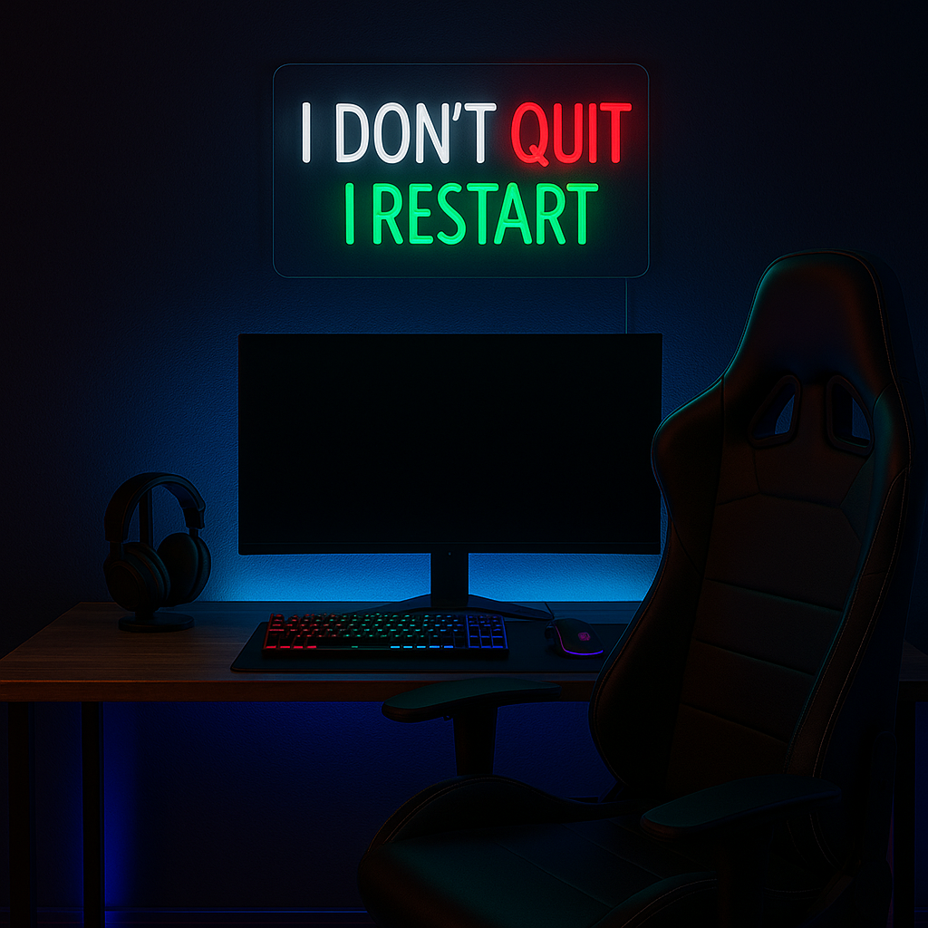 I Dont Quit I Restart Neon Væglampe-Lightish-OutletLamper.dk