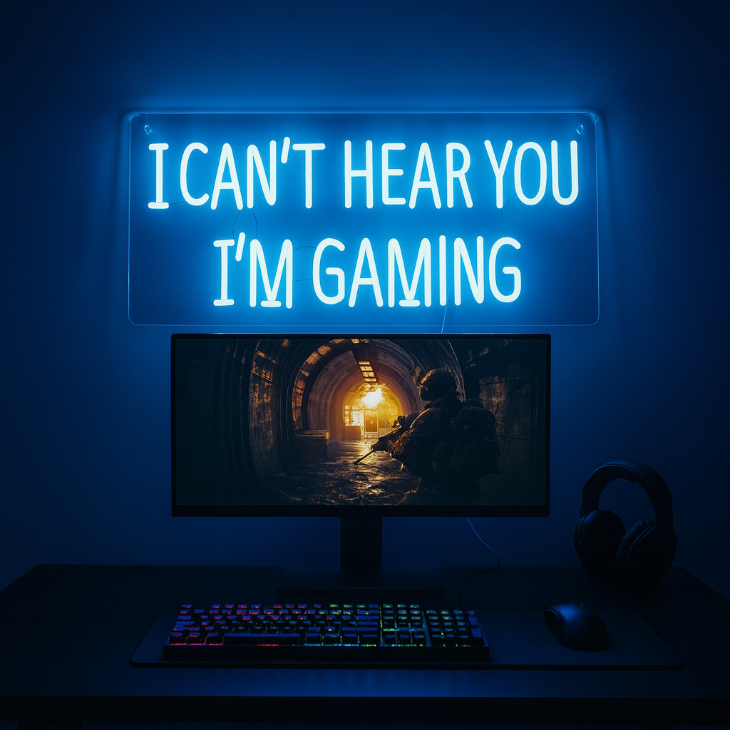 I Cant Hear You Im Gaming Neon Væglampe-Lightish-OutletLamper.dk