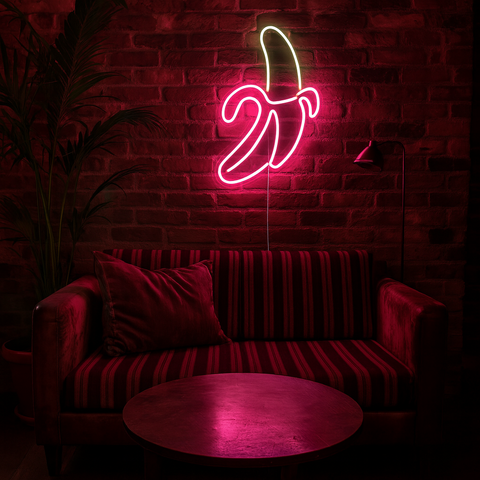 Banana Neon Væglampe Pink