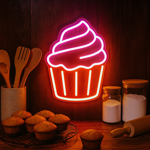 Cupcake Neon Væglampe