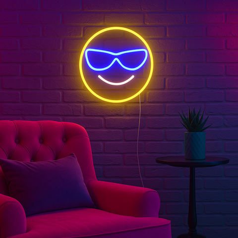 Emoji Cool Neon Væglampe