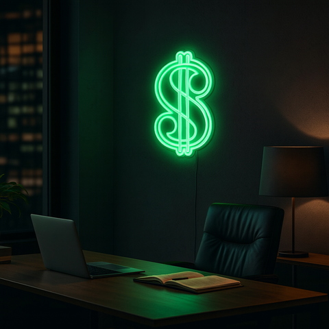 Dollar Sign Neon Væglampe