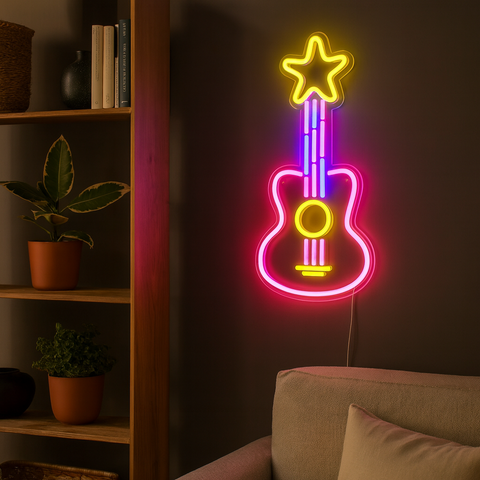 Guitar Neon Væglampe