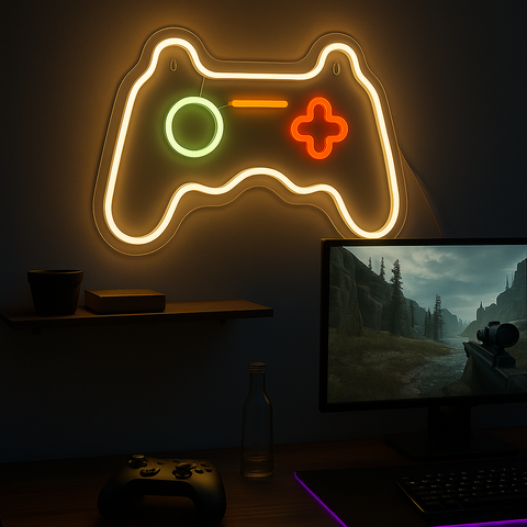 Joystick Neon Væglampe Hvid