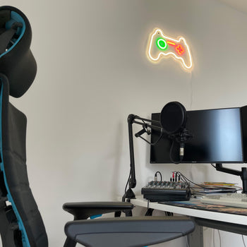 Joystick Neonskilt Hvid