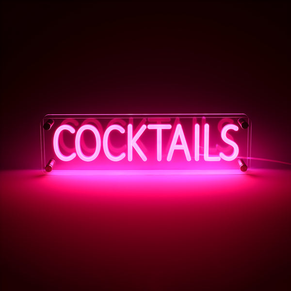 Cocktails LED Neon Box Bordlampe