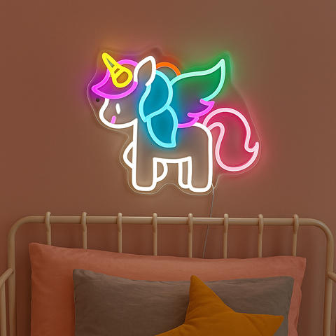Unicorn Baby Neon Væglampe
