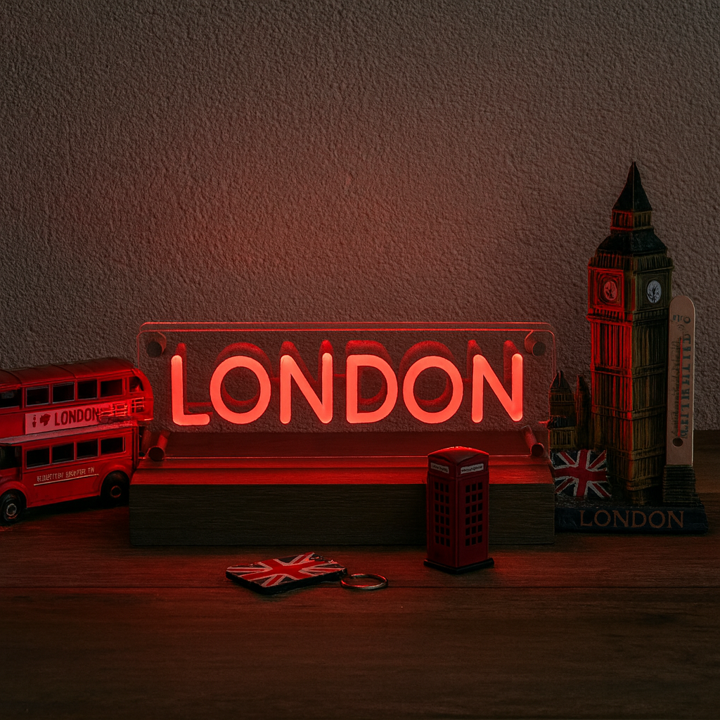 London LED Neon Box Bordlampe-Lightish-OutletLamper.dk