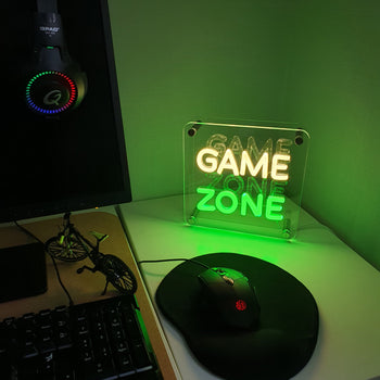 Game Zone LED Neon Box Bordlampe