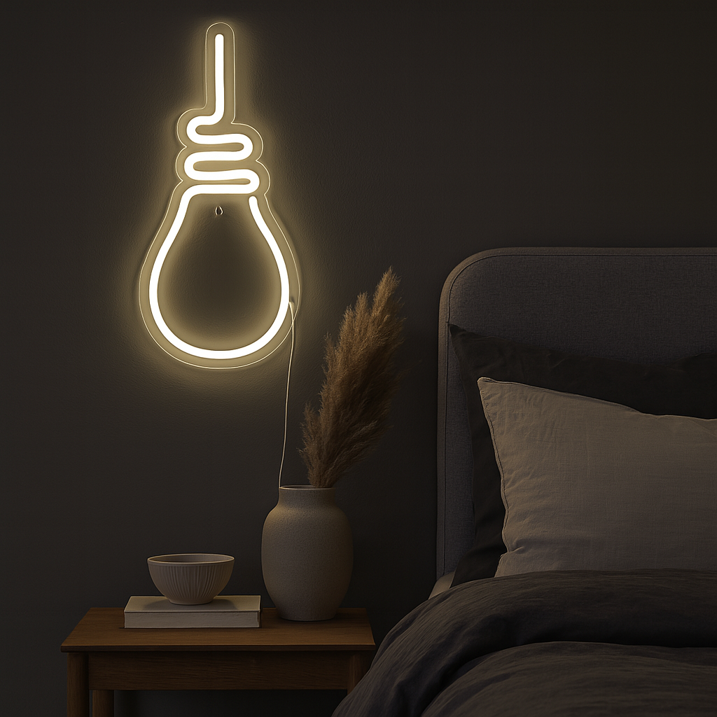 Bulb Neon Væglampe Varm Hvid