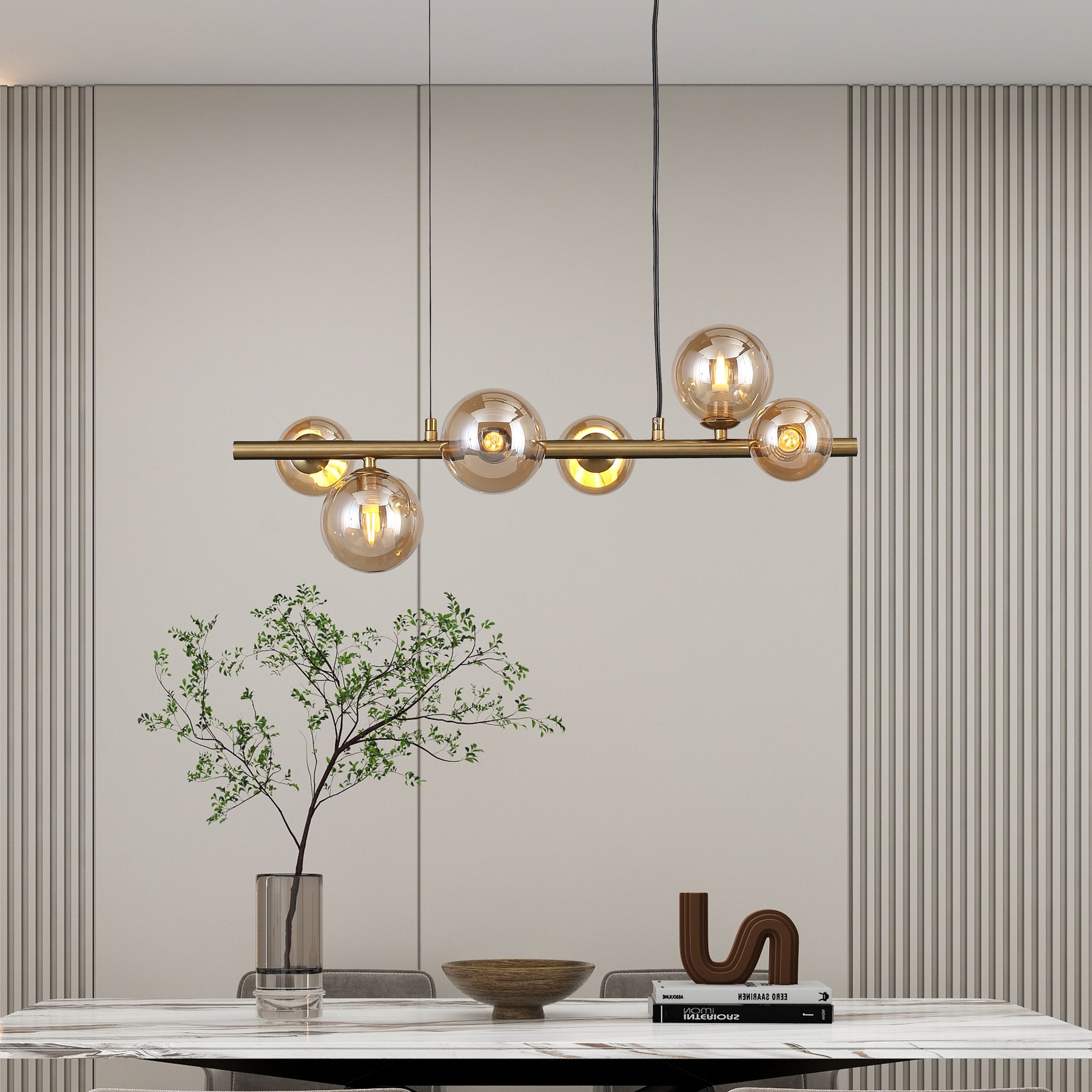 Valencia Langbordspendel 63cm Messing/Amber-Nordic Seasons-OutletLamper.dk