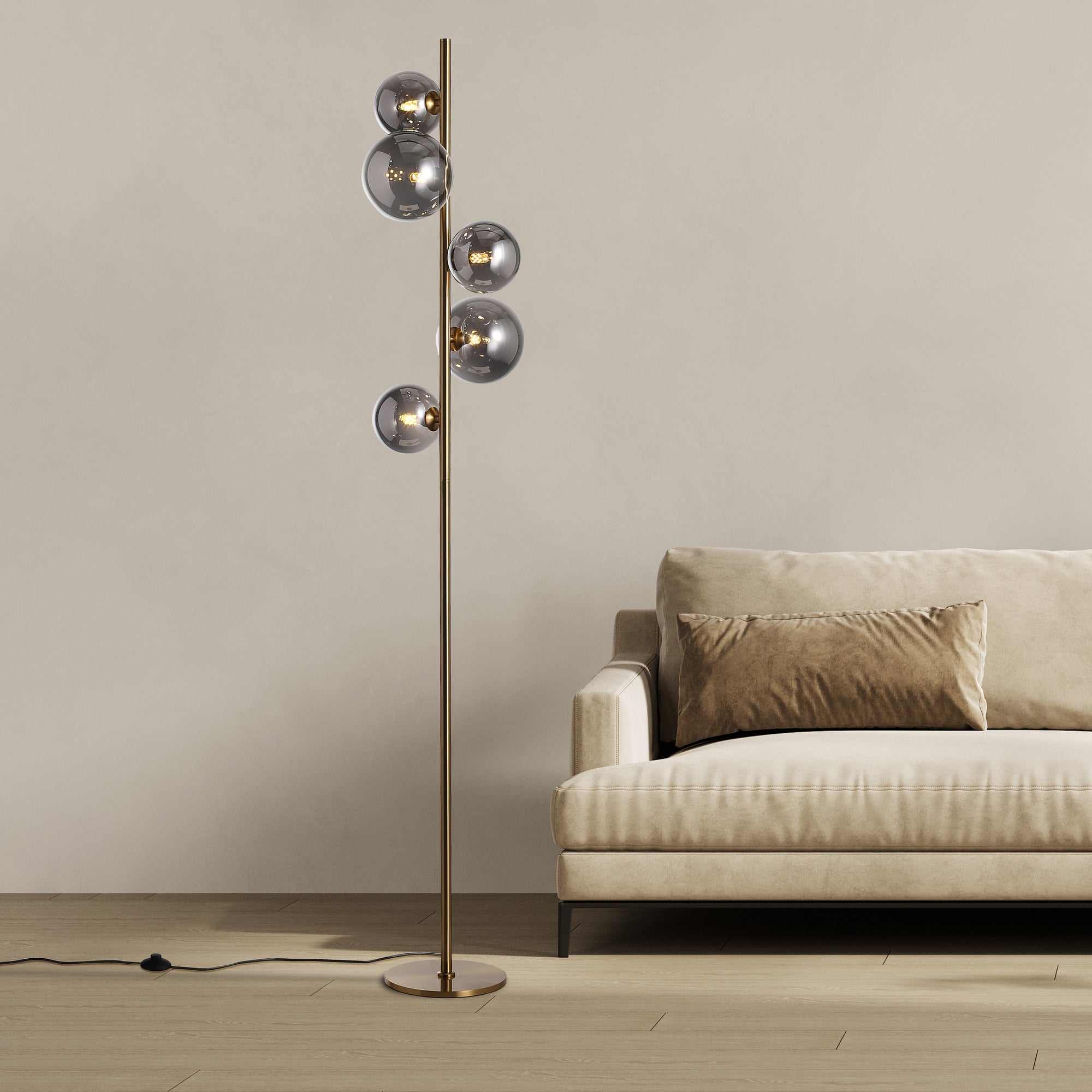 Valencia Gulvlampe Messing/Smoke-Nordic Seasons-OutletLamper.dk