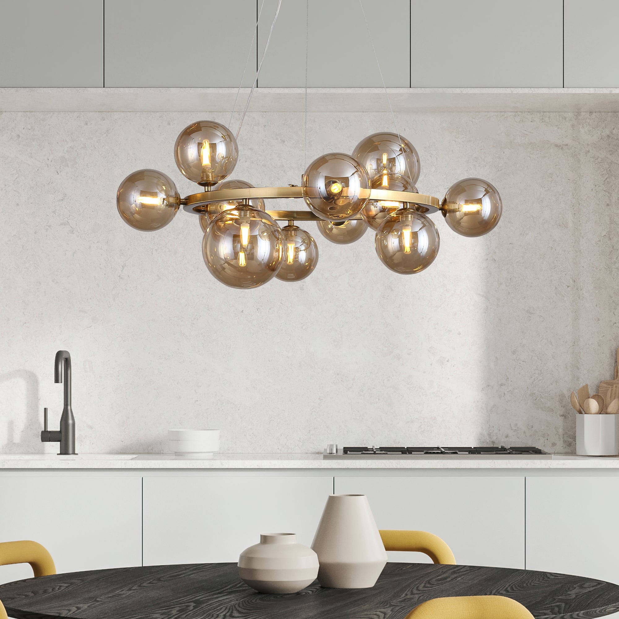 Valencia Lysekrone Messing/Amber-Nordic Seasons-OutletLamper.dk