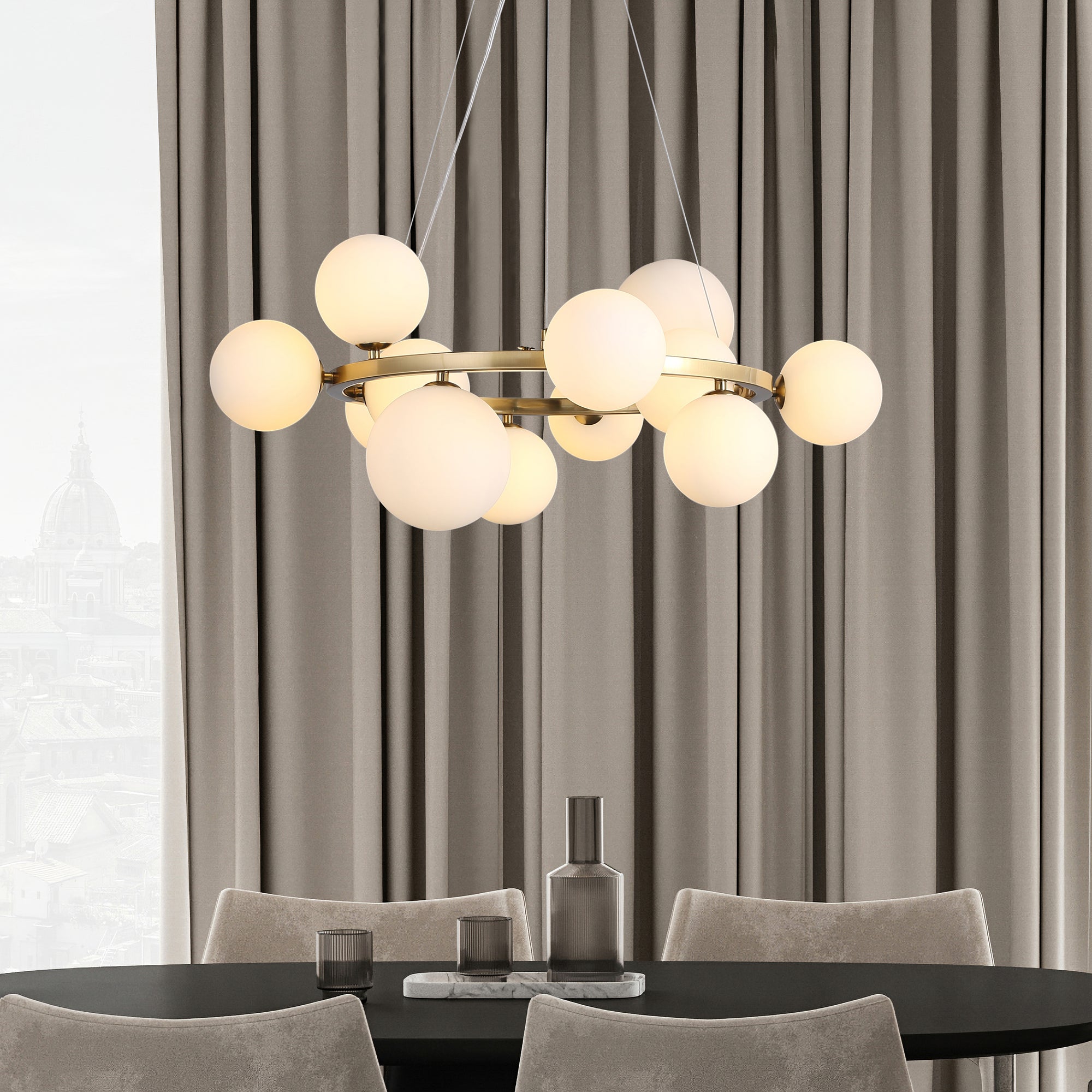Valencia Lysekrone Messing/Opal-Nordic Seasons-OutletLamper.dk