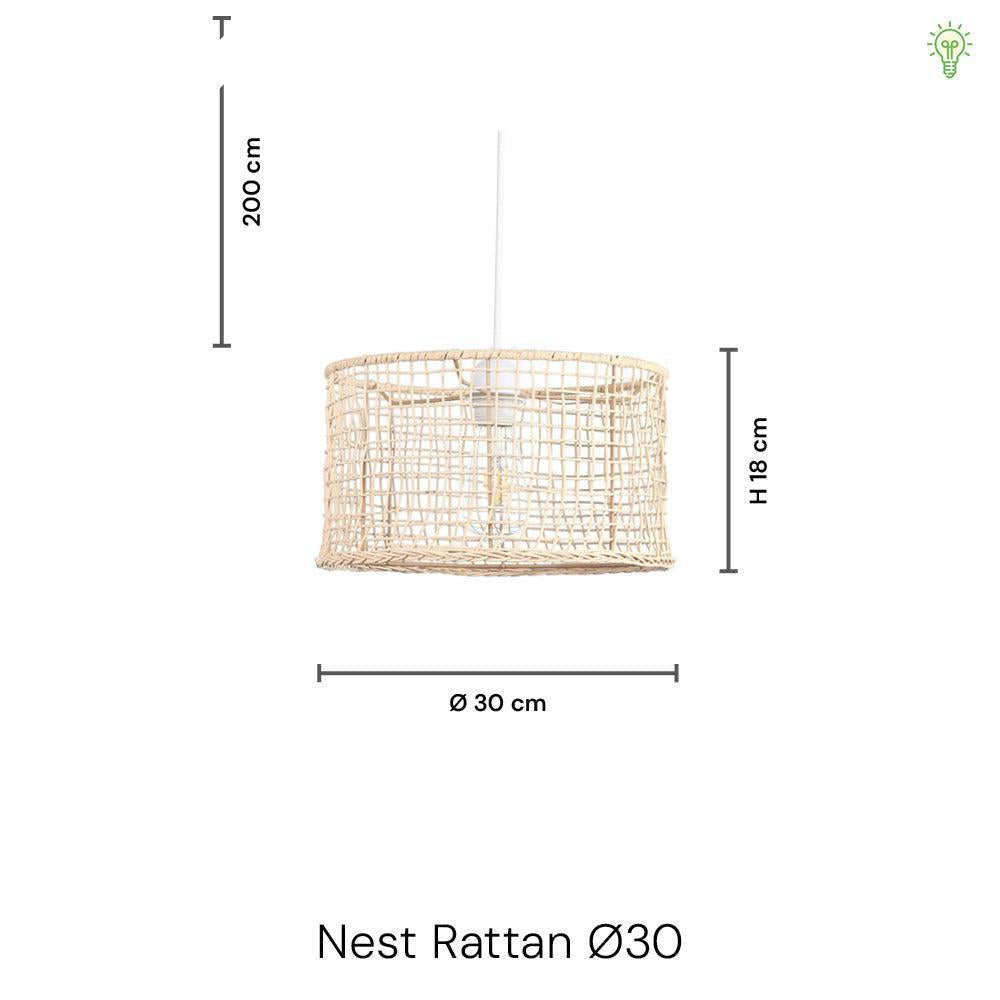 Nest Rattan Pendel Ø30